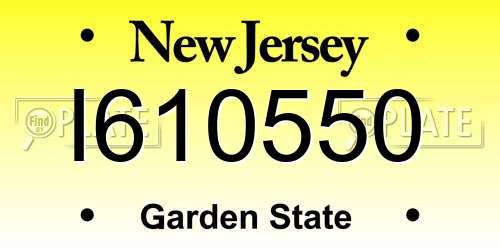 I610550 New Jersey License Plate
