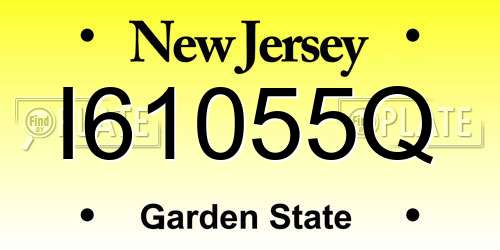 I61055Q New Jersey License Plate