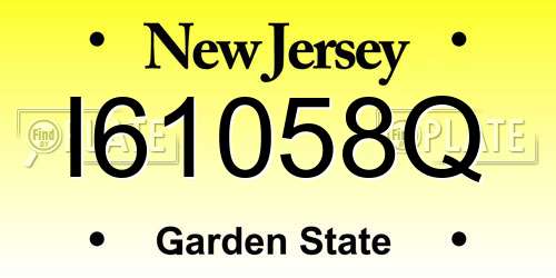 I61058Q New Jersey License Plate