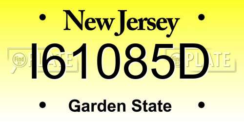 I61085D New Jersey License Plate