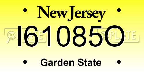 I61085O New Jersey License Plate