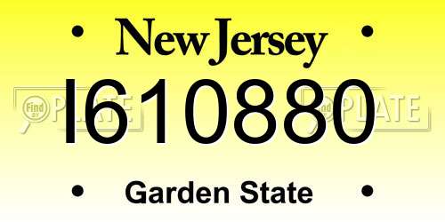 I610880 New Jersey License Plate