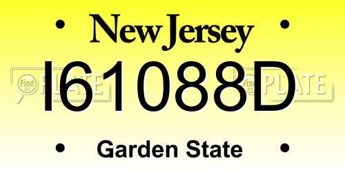 I61088D New Jersey License Plate