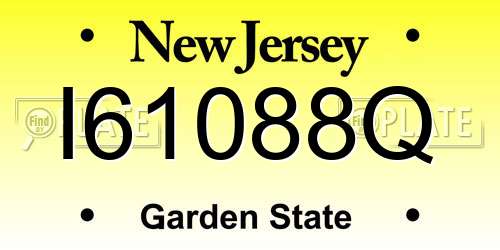 I61088Q New Jersey License Plate