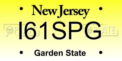 I61SPG New Jersey License Plate
