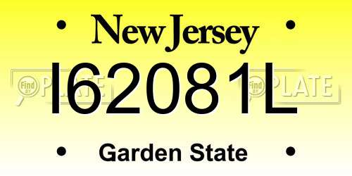 I62081L New Jersey License Plate