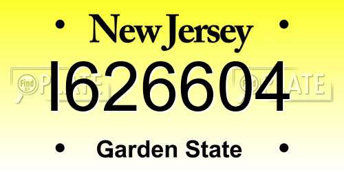 I626604 New Jersey License Plate