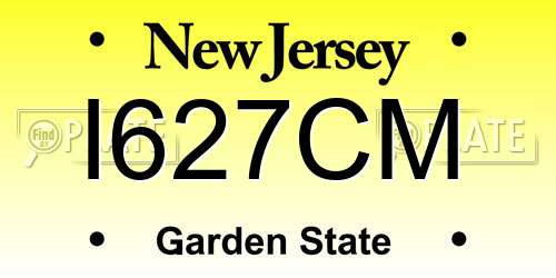 I627CM New Jersey License Plate