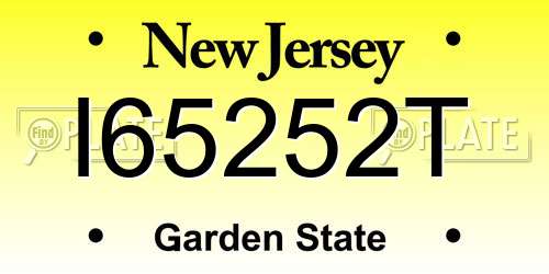I65252T New Jersey License Plate