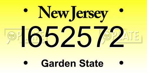 I652572 New Jersey License Plate