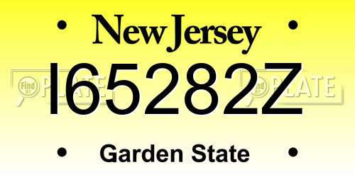I65282Z New Jersey License Plate