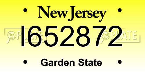I652872 New Jersey License Plate