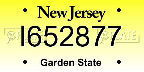 I652877 New Jersey License Plate