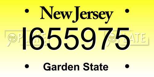 I655975 New Jersey License Plate