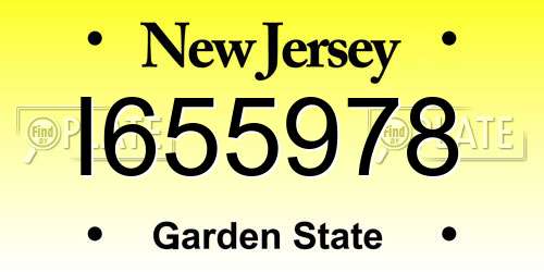 I655978 New Jersey License Plate