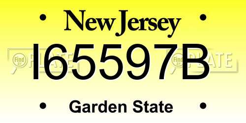 I65597B New Jersey License Plate