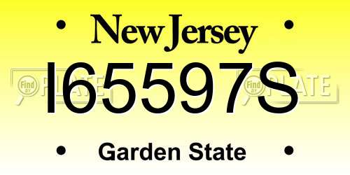 I65597S New Jersey License Plate