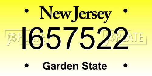 I657522 New Jersey License Plate