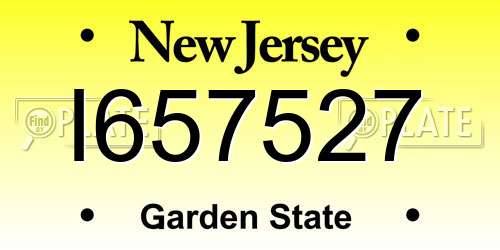I657527 New Jersey License Plate