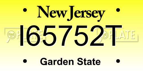 I65752T New Jersey License Plate