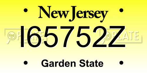 I65752Z New Jersey License Plate
