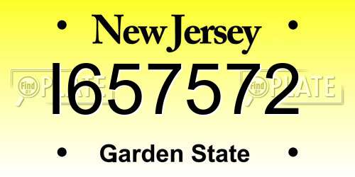 I657572 New Jersey License Plate
