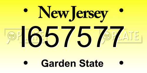I657577 New Jersey License Plate