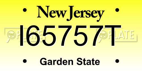 I65757T New Jersey License Plate