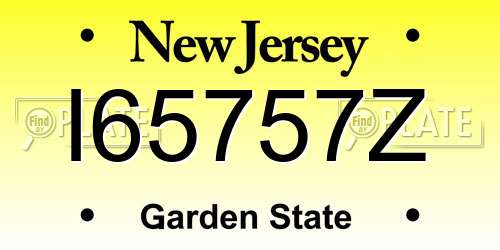 I65757Z New Jersey License Plate