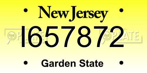 I657872 New Jersey License Plate