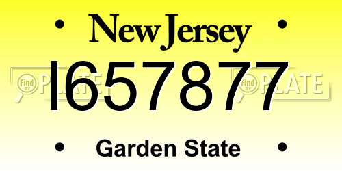I657877 New Jersey License Plate