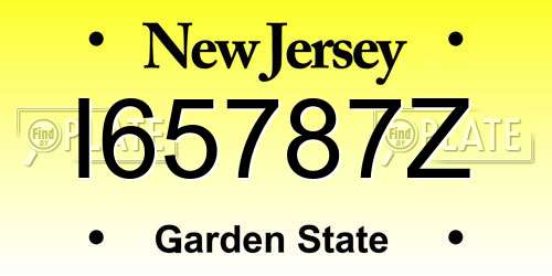 I65787Z New Jersey License Plate