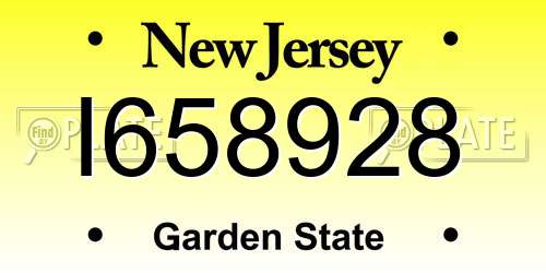 I658928 New Jersey License Plate