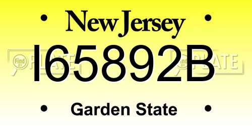 I65892B New Jersey License Plate