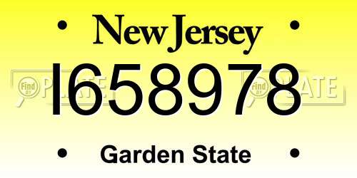 I658978 New Jersey License Plate