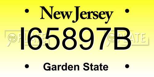 I65897B New Jersey License Plate