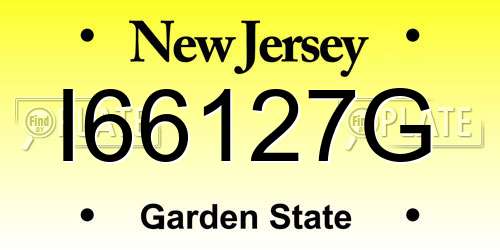 I66127G New Jersey License Plate
