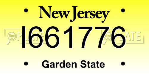 I661776 New Jersey License Plate