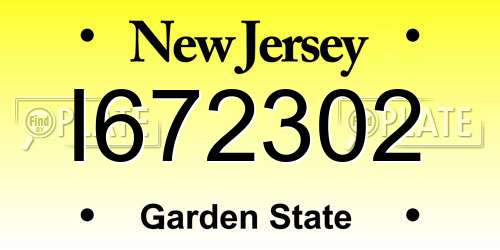 I672302 New Jersey License Plate