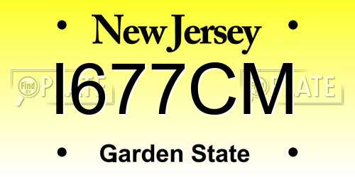 I677CM New Jersey License Plate