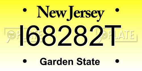 I68282T New Jersey License Plate