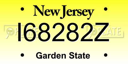 I68282Z New Jersey License Plate