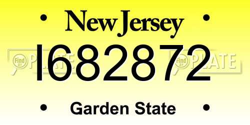 I682872 New Jersey License Plate