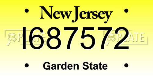 I687572 New Jersey License Plate