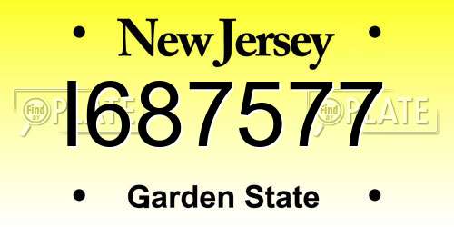 I687577 New Jersey License Plate