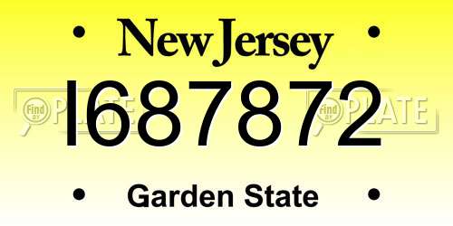 I687872 New Jersey License Plate