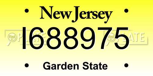 I688975 New Jersey License Plate