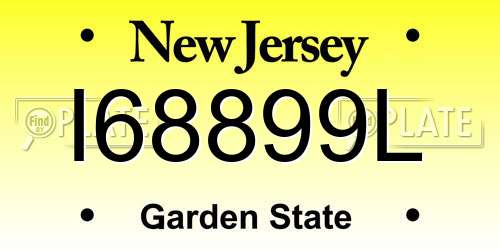 I68899L New Jersey License Plate