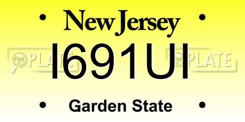 I691UI New Jersey License Plate