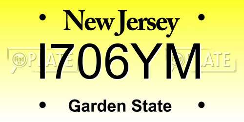 I706YM New Jersey License Plate